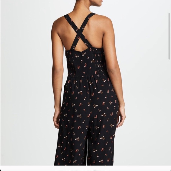 Madewell Smocked Crop Jumpsuit Floral Toss - Picture 2 of 8